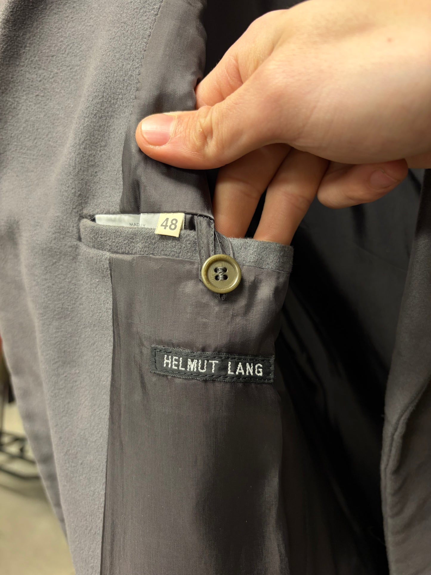 Helmut Lang ‘Plum Purple’ Moleskin  Single Breasted Coat