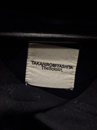 Takahiro Miyashita The Soloist ‘Design Language’ Blurred Text Black Pullover Hoodie