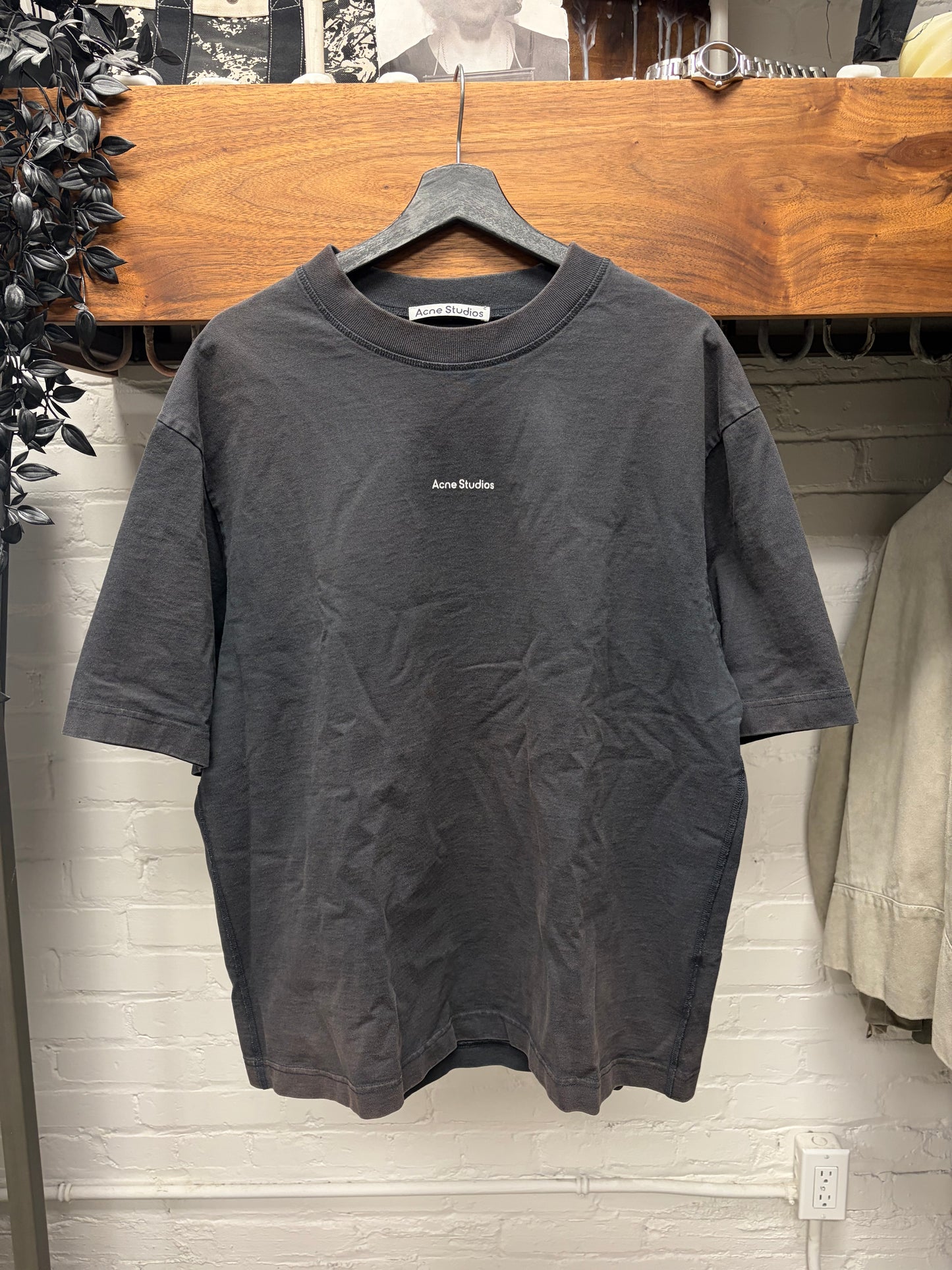 Acne Studios ‘Minimal Logo’ Black Oversized T-Shirt