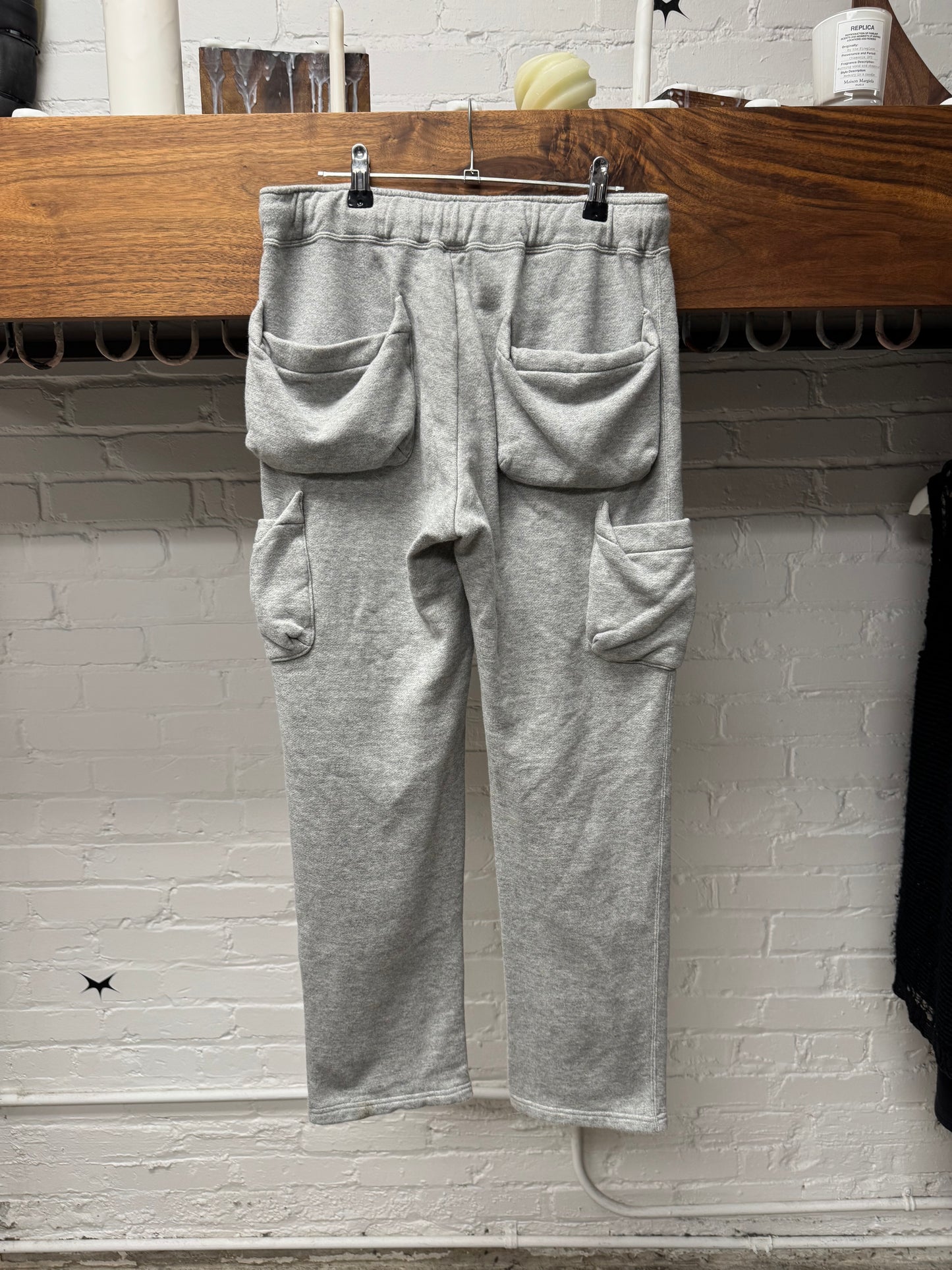 Number (N)ine Grey Cotton Cargo Sweatpants