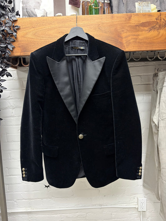 AW2015 Balmain x H&M Velvet ‘Smoking Jacket’ Single Button Blazer