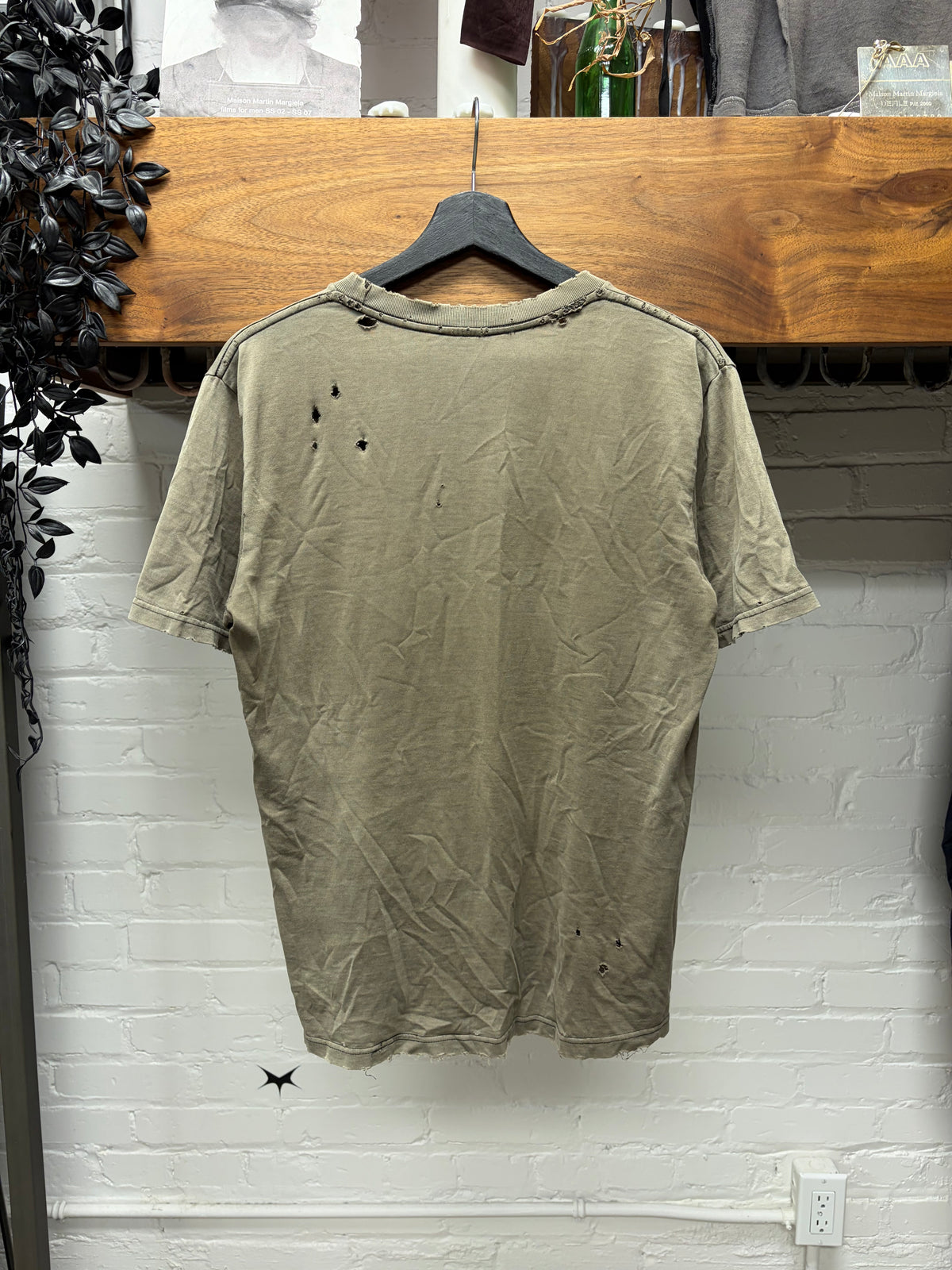 SS2005 Number (N)ine ‘Nightcrawler’ Shotgun Distressed Brown Led Zepplin Tribunal Logo T-Shirt