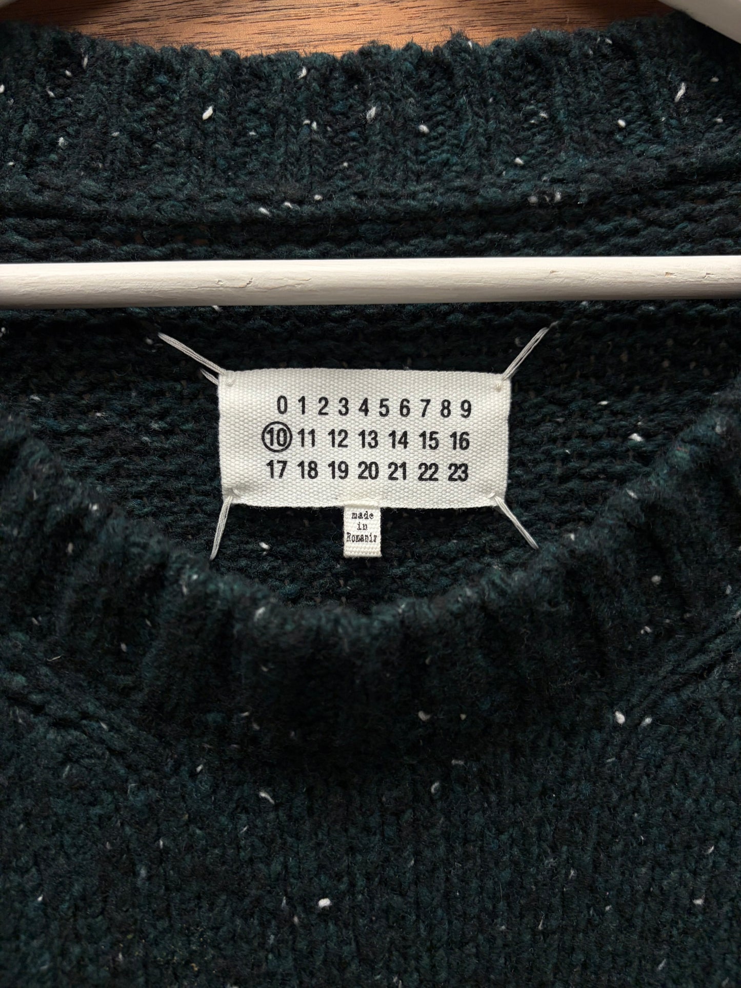 2019 Maison Margiela Speckled Green Wool Knit Sweater
