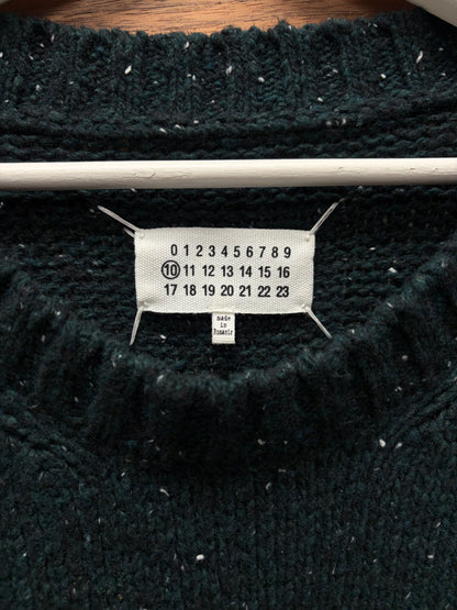 2019 Maison Margiela Speckled Green Wool Knit Sweater