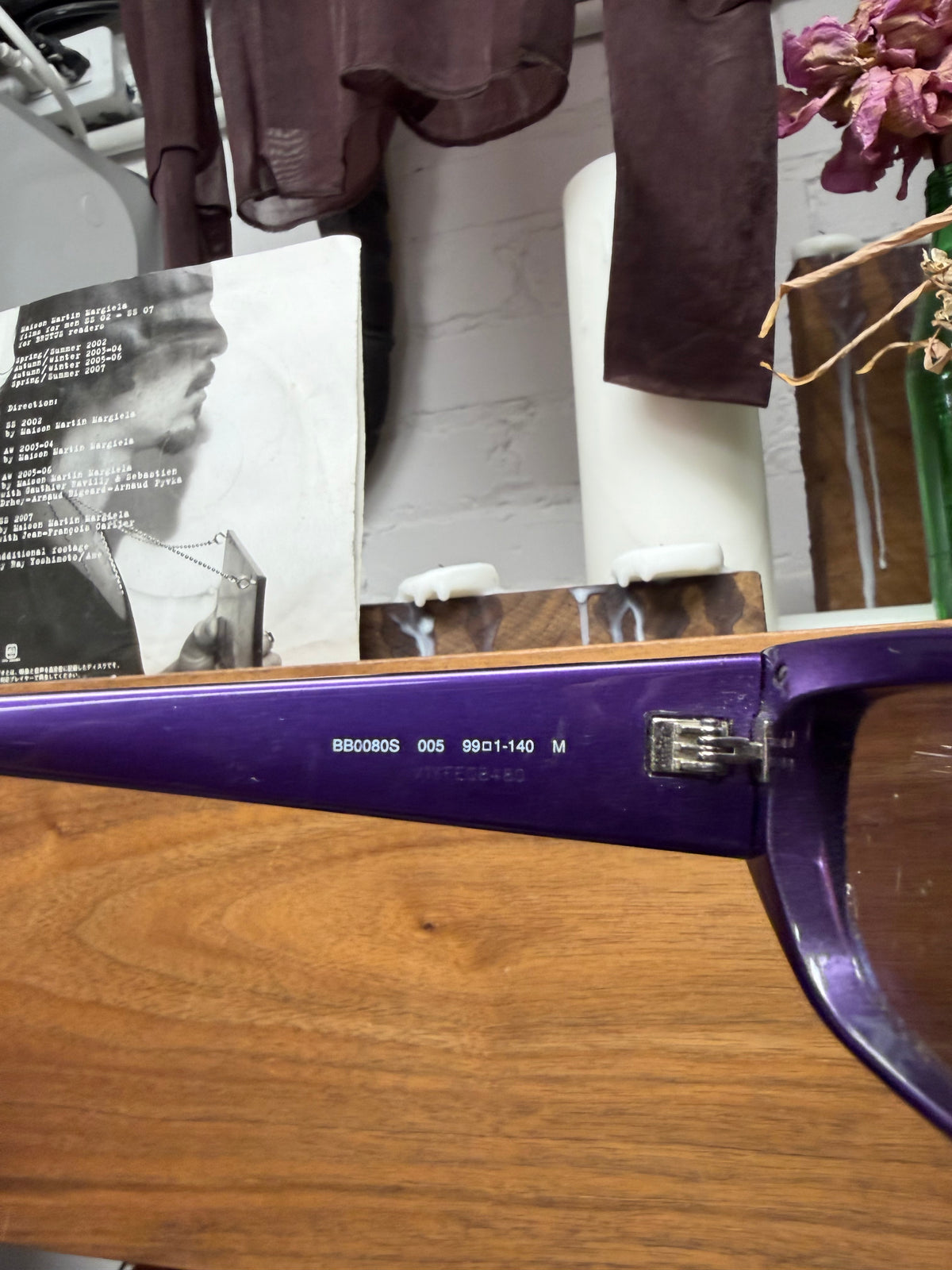 Balenciaga ‘BB0080S’ Glossy Purple BB Logo Sunglasses