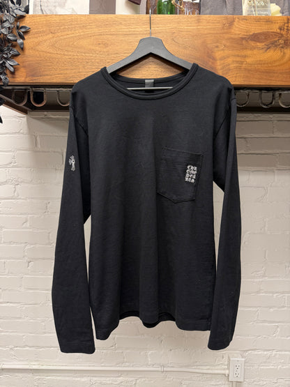 Chrome Hearts GRP Black Embroidered Logo Long Sleeve Shirt