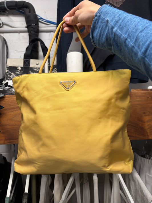 Prada ‘Tessuto’ Yellow Nylon Tote Bag
