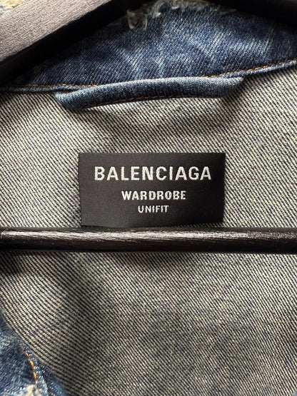 SS2022 Balenciaga ‘Graffiti’ Blue Denim Trucker Jacket