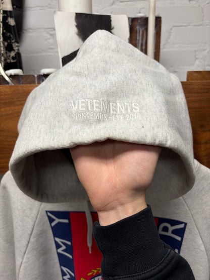 SS2018 Vetements x Tommy Hilfiger ‘Flag Logo’ Grey Pullover Hoodie