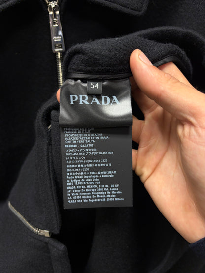 2021 Prada Wool/Cashmere Blend Black ‘Blouson’ Zip-Up Jacket