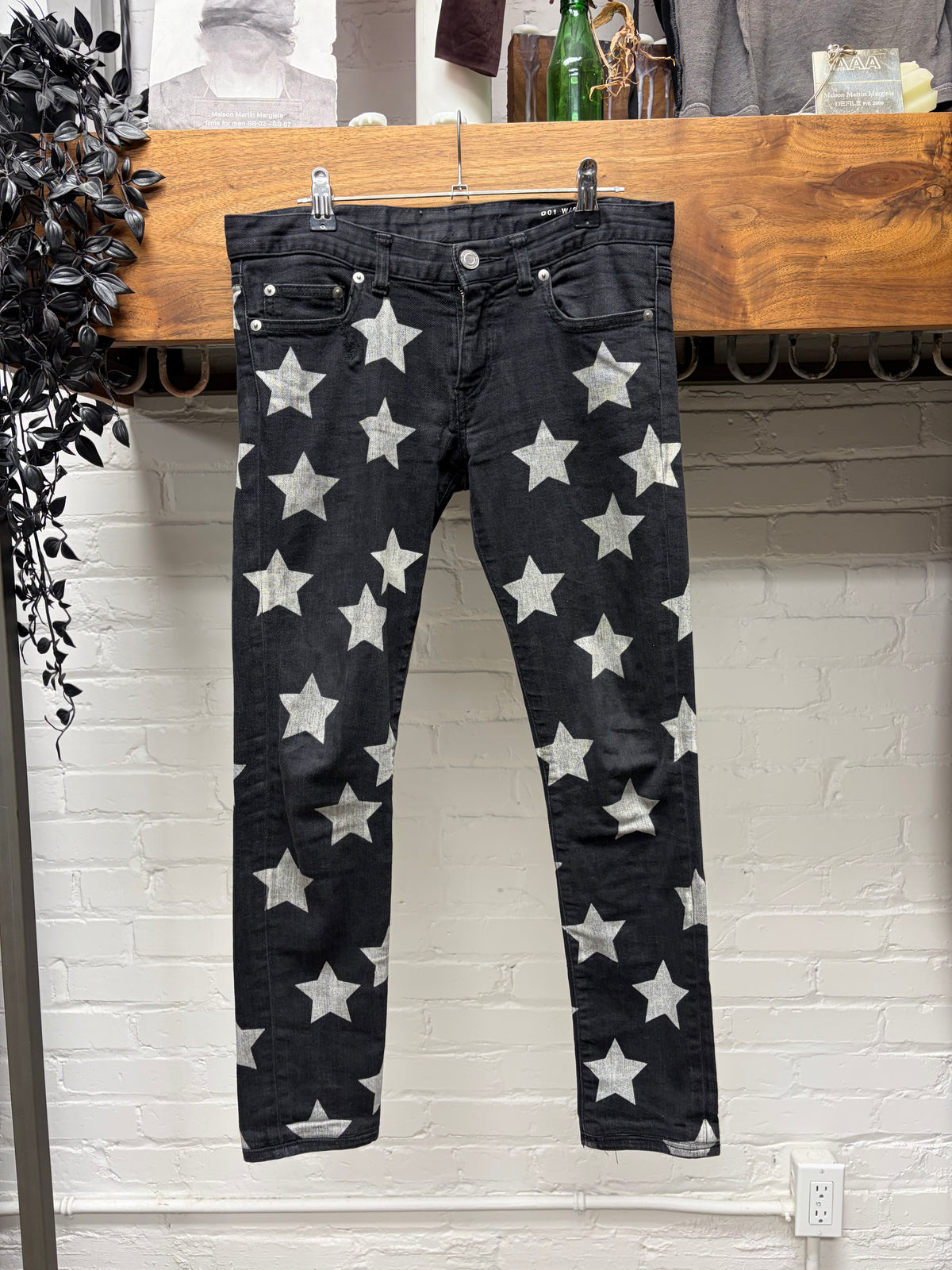 2015 Saint Laurent by Hedi Slimane ‘D01’ Star Print Black Skinny Jeans