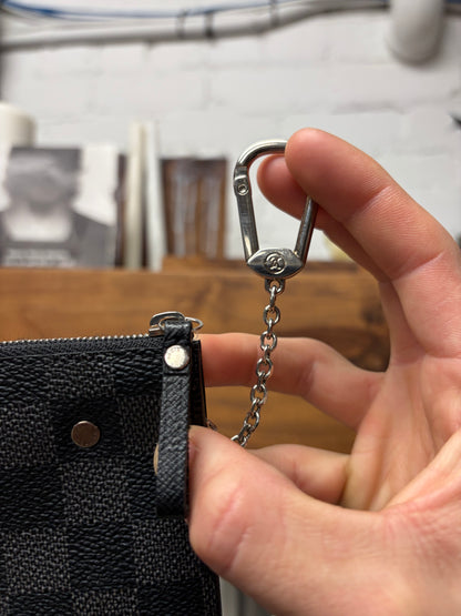 Louis Vuitton Damnier ‘Cles Pochette’ Leather Coin Wallet with Keychain