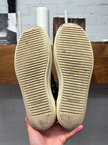 Rick Owens DRKSHDW Black Cotton/Nylon ‘Ramones’ High Top Sneakers