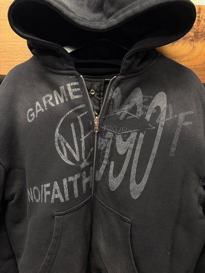 No Faith Studios Reversible Faded Black Bomber Jacket
