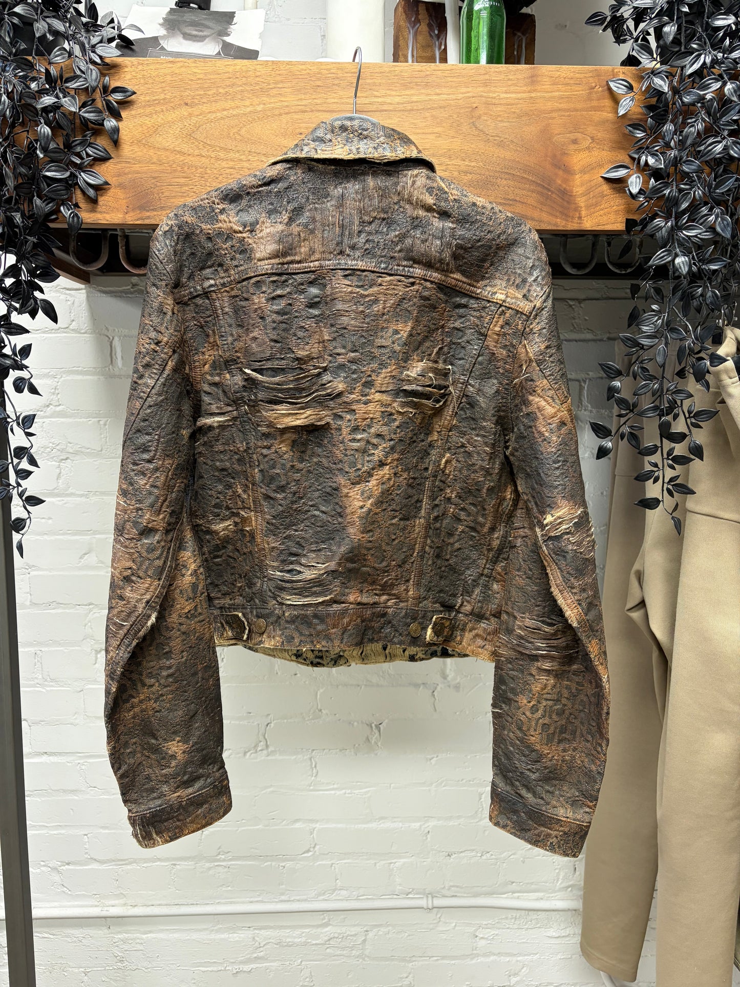 Acne Studios ‘Oraya’ Distressed Brown Denim Trucker Jacket