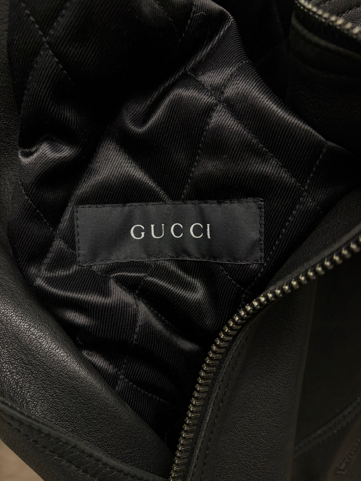 Gucci by Tom Ford Black Lambskin Leather Motorcyle Biker Jacket