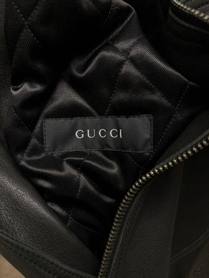 Gucci by Tom Ford Black Lambskin Leather Motorcyle Biker Jacket