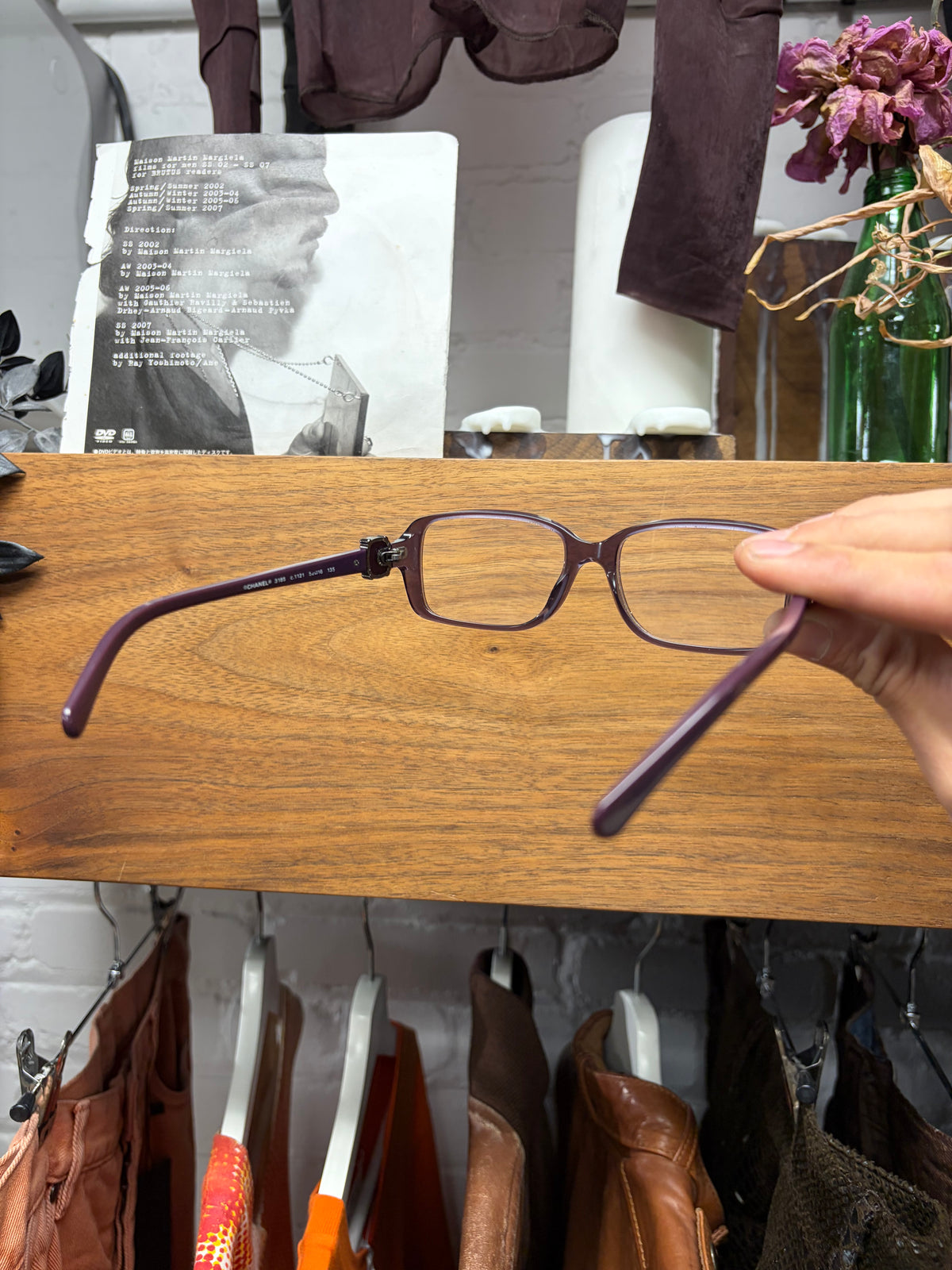 Chanel Purple Rhinestone ‘CC Interlock Logo’ Prescription Glasses