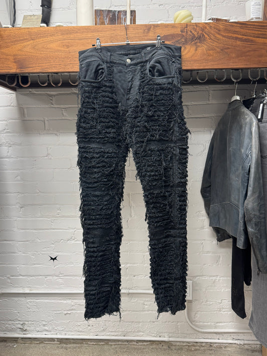 Alyx Studios x Blackmeans ‘Shredded’ Black Distressed Denim