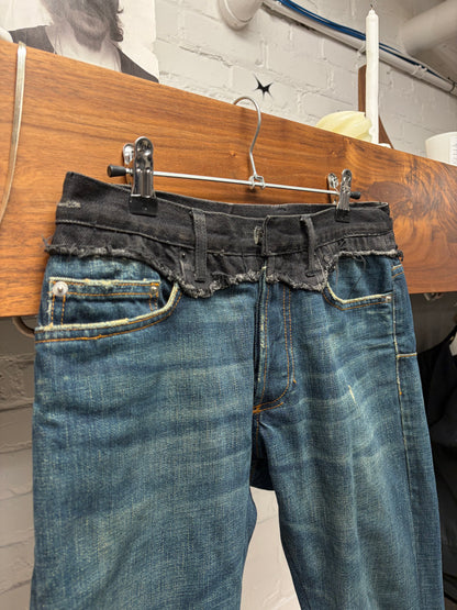 AW2006 Dior Homme ‘Cummerbund’ Black/Blue Skinny Denim