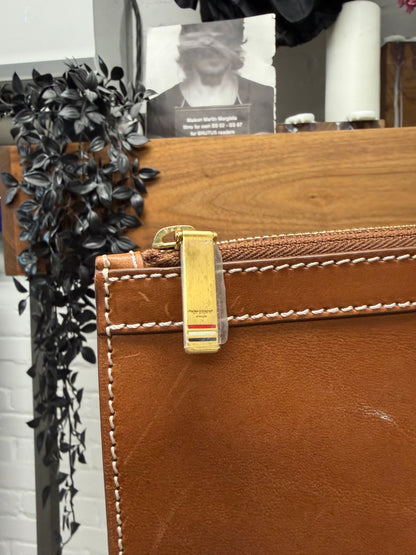 Thom Browne Brown Leather Office Clutch Bag