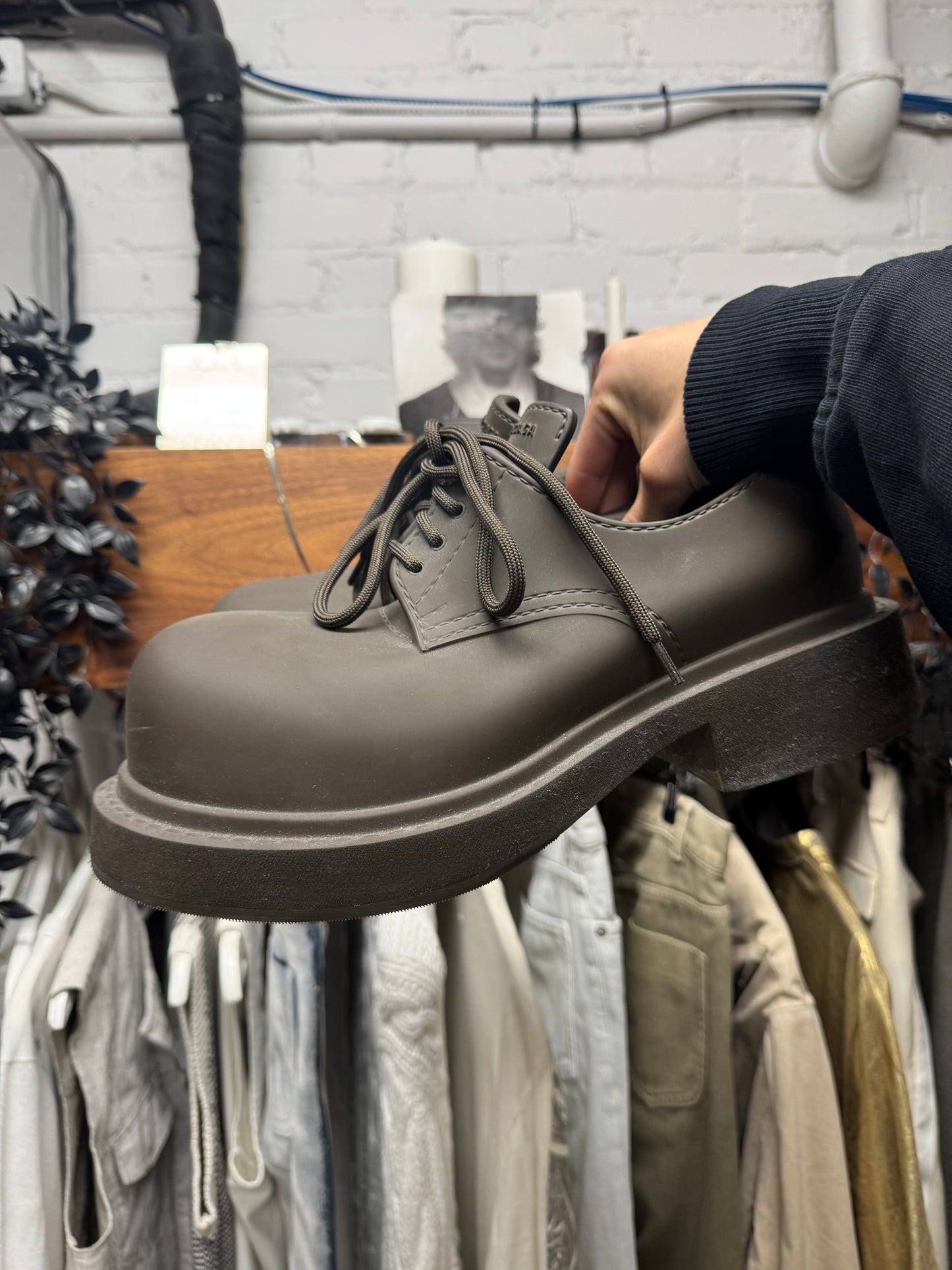 Balenciaga ‘Steriod’ Brown Oversized Derby Boots