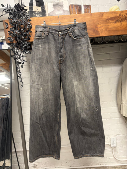 Acne Studios ‘Super Baggy’ Paint Splattered Grey Denim