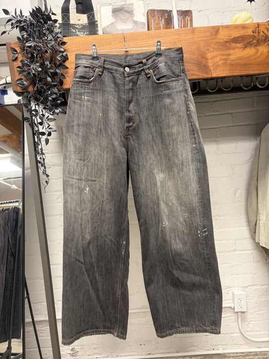 Acne Studios ‘Super Baggy’ Paint Splattered Grey Denim