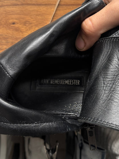 Ann Demeulemeester Black Suede ‘Side Zip’ High Top Sneakers