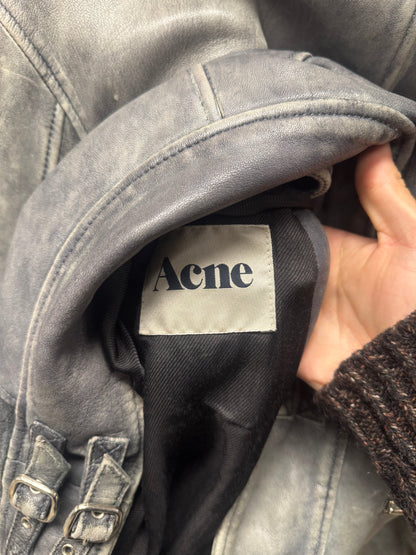 AW2009 Acne Studios ‘Mustang SB’ Perfecto Zip Faded Grey Leather Jacket