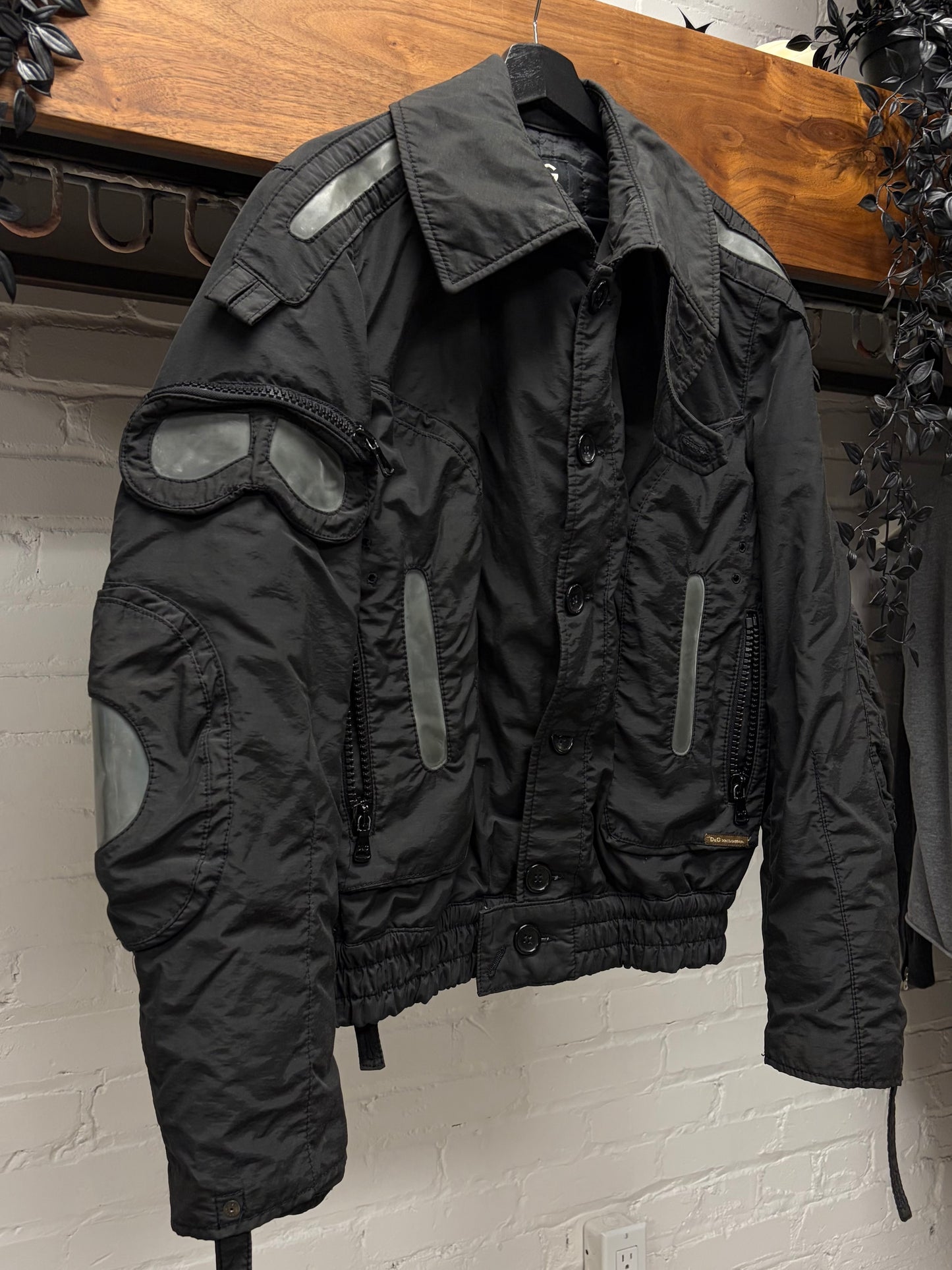 AW2004 Dolce and Gabbana ‘Goggles’ Military Inspired Black Flight Jacket