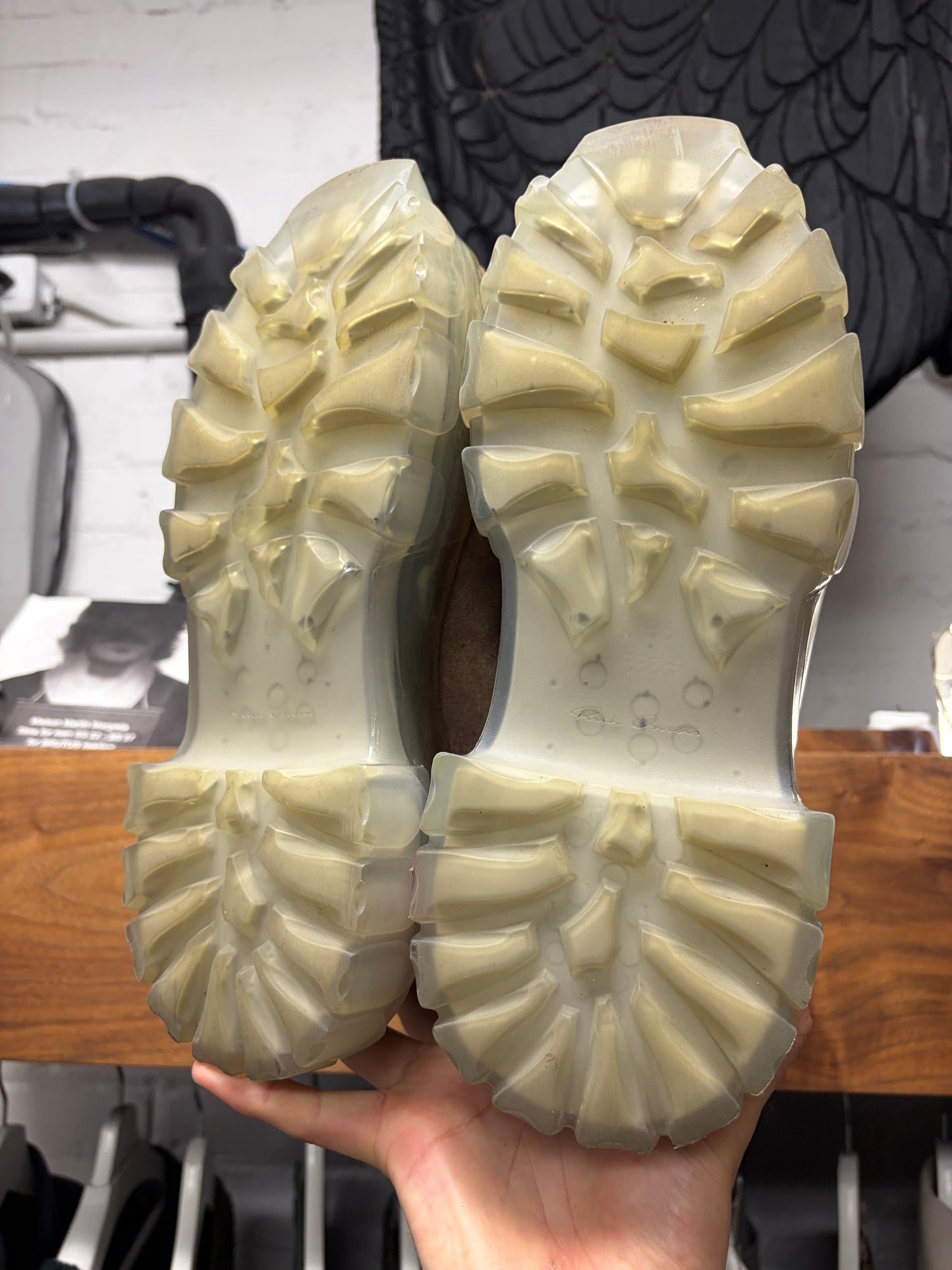 Rick Owens ‘Beatle Bozo’ Dust Suede Translucent Sole Tractor Boots