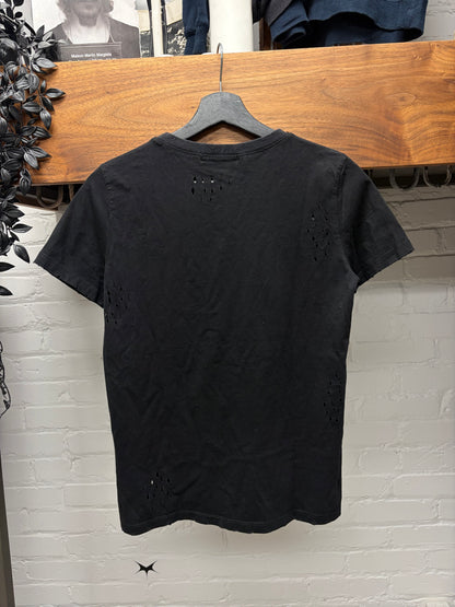 Pierre Balmain ‘Slash Distressed’ Black Logo T-Shirt