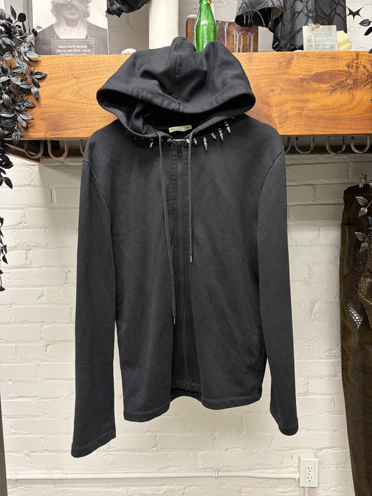 Helmut Lang Re-Edition ‘Spiked Collar’ Black Zip-Up Hoodie