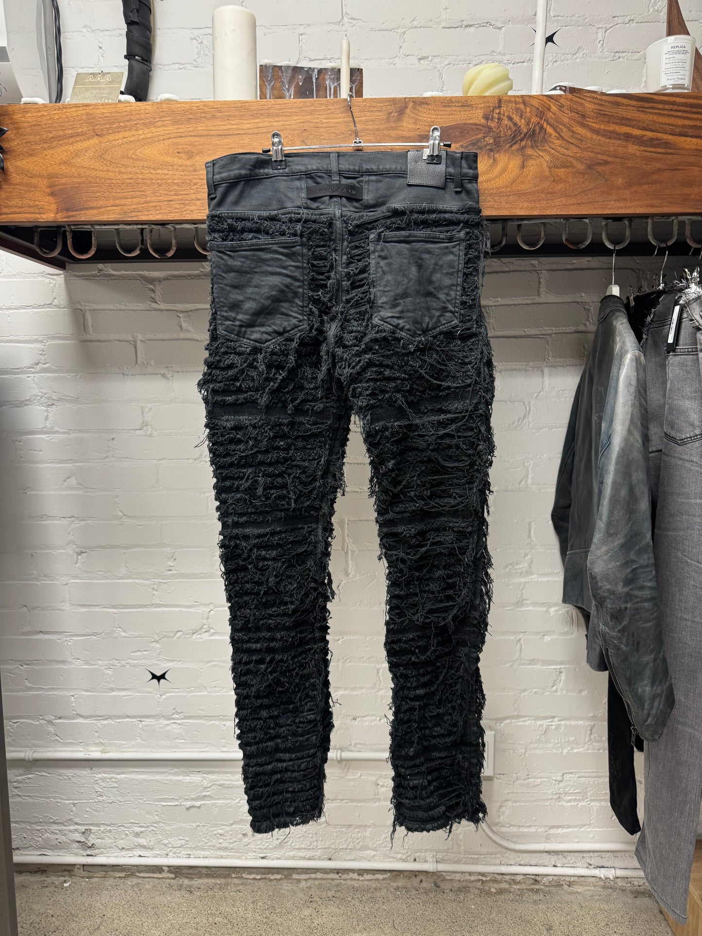 Alyx Studios x Blackmeans ‘Shredded’ Black Distressed Denim
