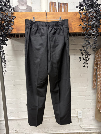 Givenchy by MMW Elasticated Waistband Black Pleated Straight Leg Trousers