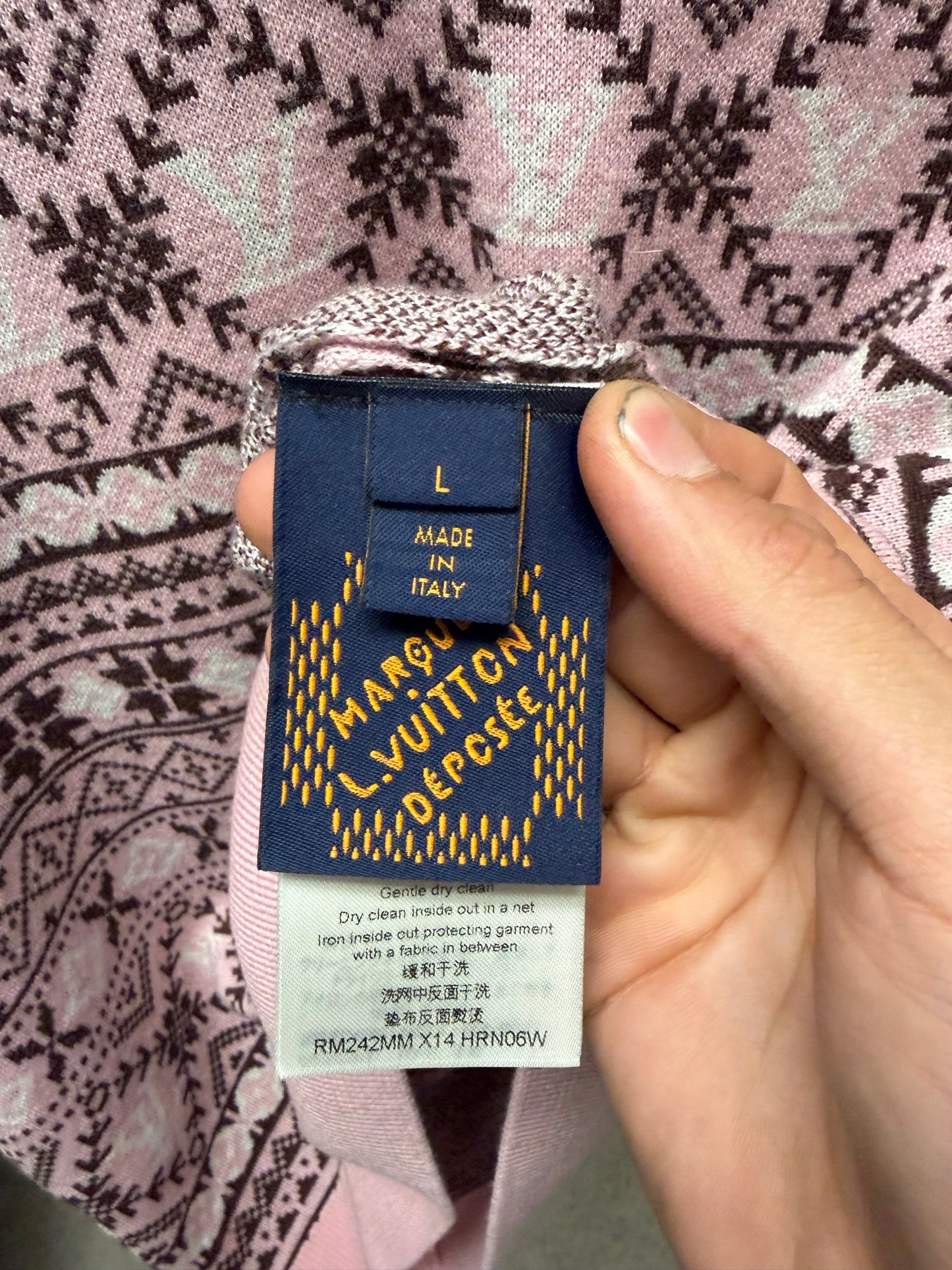 SS2024 Louis Vuitton x Tyler the Creator ‘Fair Isle’ Pink Merino Wool Sweater Vest