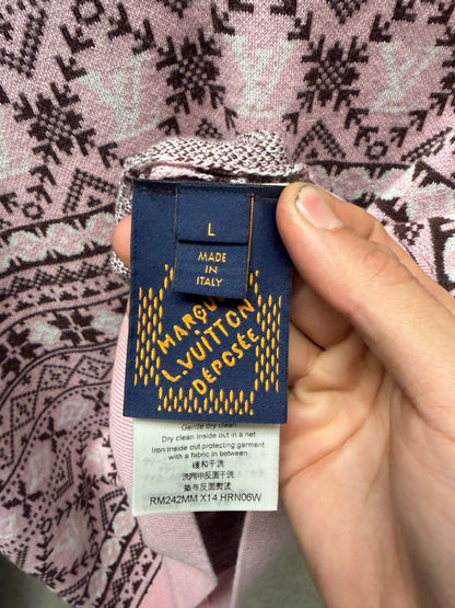 SS2024 Louis Vuitton x Tyler the Creator ‘Fair Isle’ Pink Merino Wool Sweater Vest