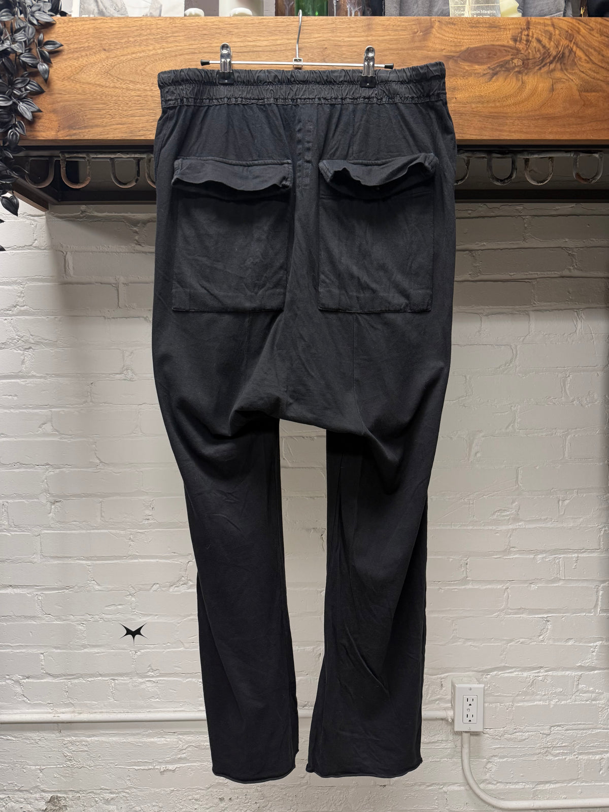 AW2013 Rick Owens ‘Plinth’ Black Drawstring Drop Crotch Sweatpants