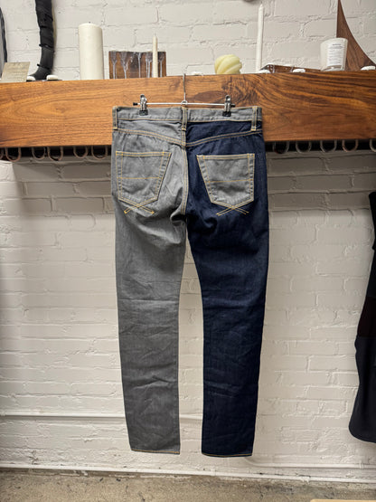Mihara Yasuhiro Hybrid Grey/Blue Split Bootcut Denim