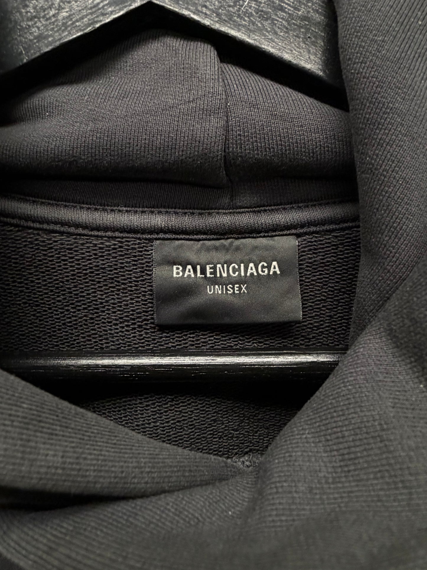 AW2024 Balenciaga ‘Boxing Logo’ Black Heavyweight Cotton Hoodie