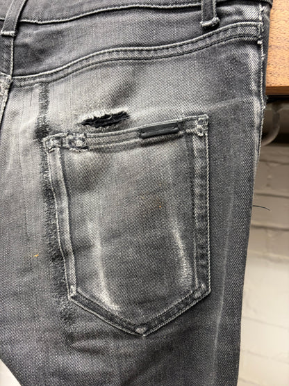 2021 Saint Laurent ‘D03’ Washed Black Skinny Jeans