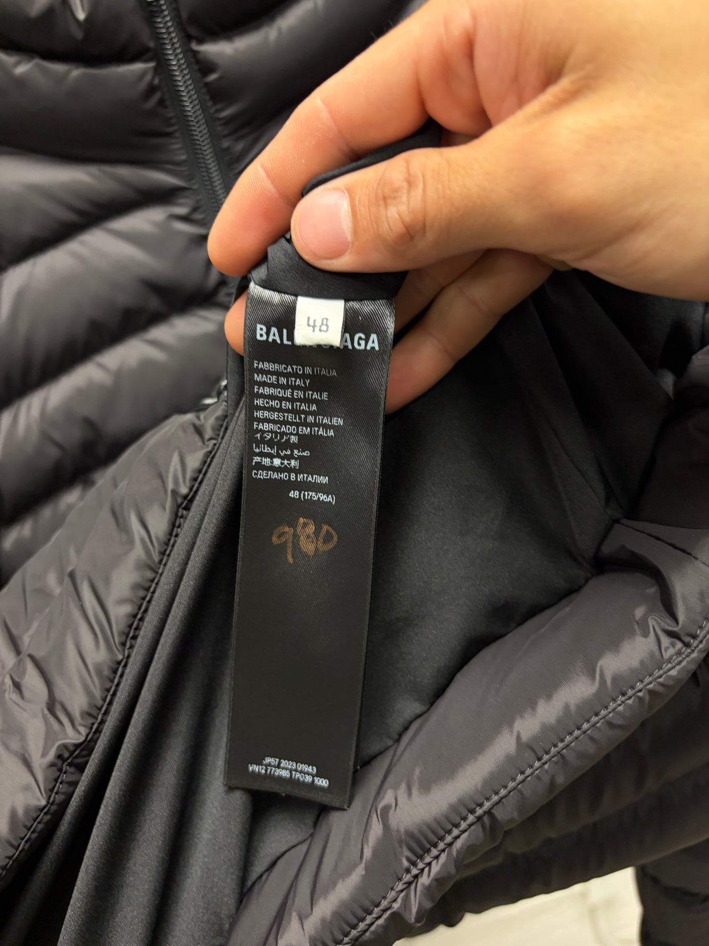 AW2023 Balenciaga Skiwear ‘Hourglass’ Black Puffer Jacket