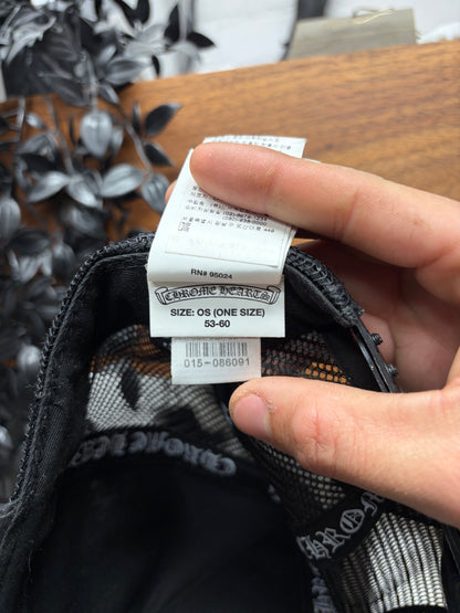 Chrome Hearts ‘Leopard’ Pony-Hair ‘Cemetery’ Leather Cross Patch Trucker Hat