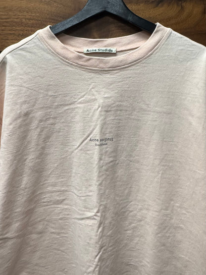 Acne Studios ‘Stockholm Logo’ Faded Pink Jersey Cotton T-Shirt