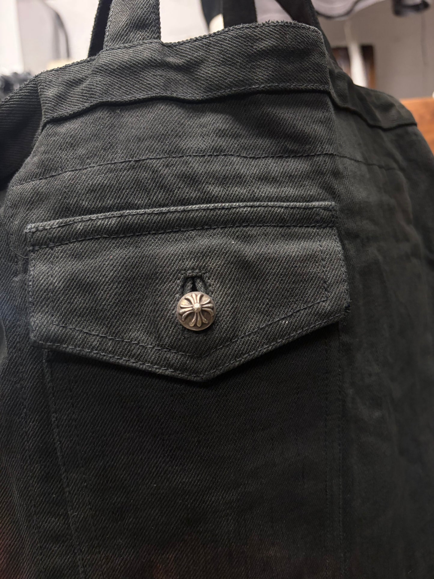 Chrome Hearts x Matty Boy ‘XL Leather Heart Patch’ Denim Crossbody Bag