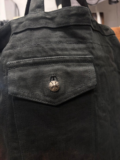 Chrome Hearts x Matty Boy ‘XL Leather Heart Patch’ Denim Crossbody Bag