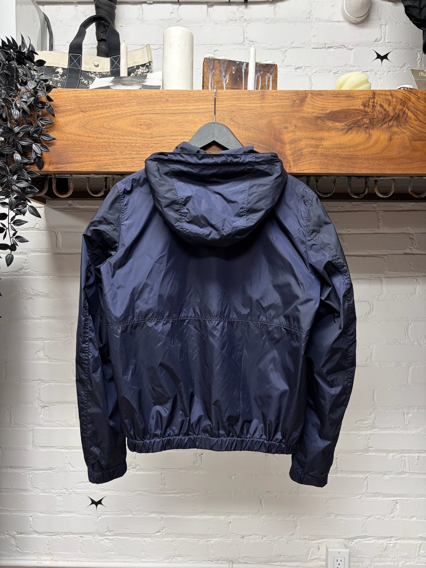 2020 Dior Navy Blue ‘Patch Logo’ Shell Windbreaker Zip-Up Jacket
