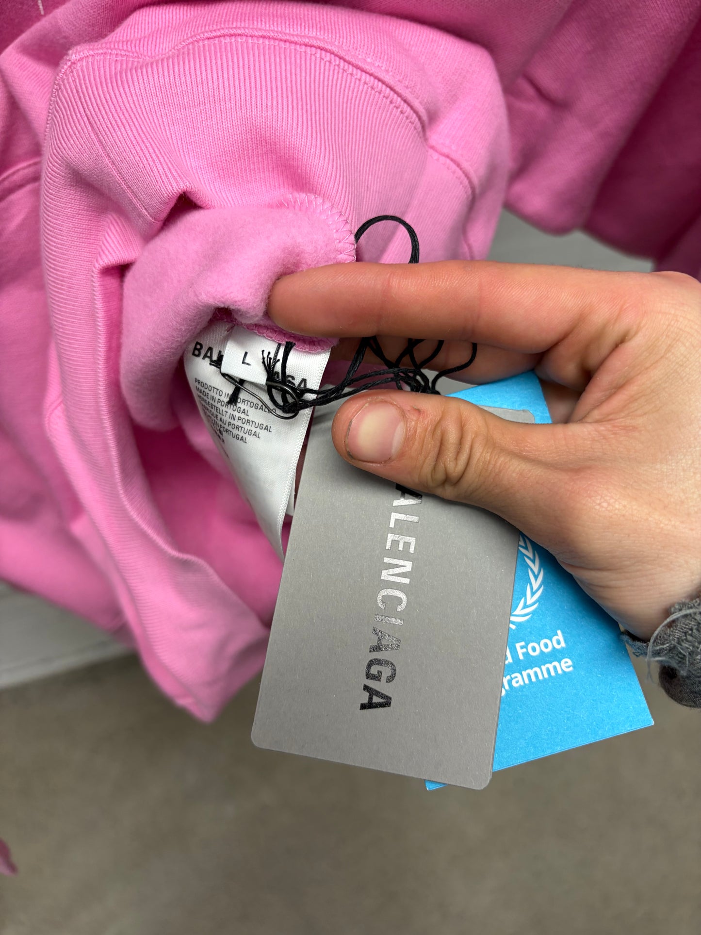 2022 Balenciaga World Food Programme Pink Pullover Hoodie