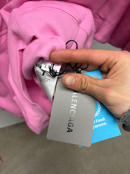 2022 Balenciaga World Food Programme Pink Pullover Hoodie